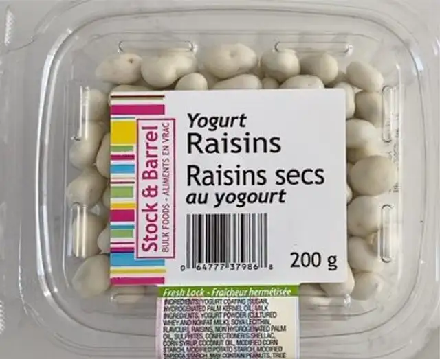 Raisins secs au yogourt