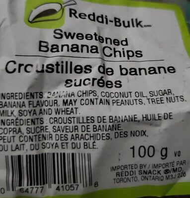 Croustilles de banane sucrées