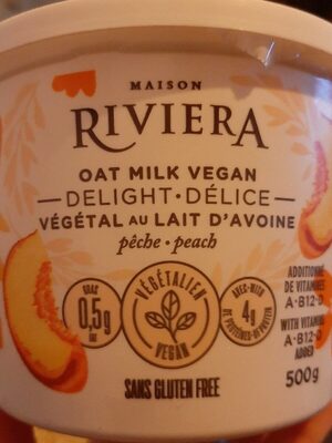 Délice végétal au lait d avoine à la pêche front packaging