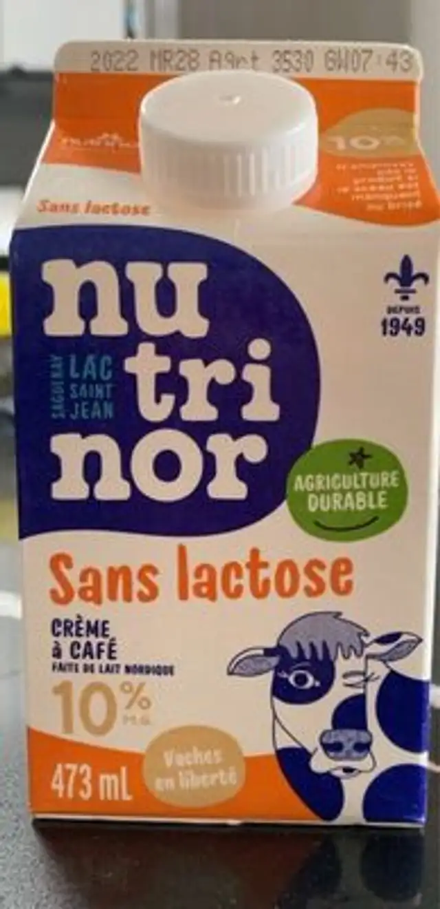 Creme a cafe sans lactose