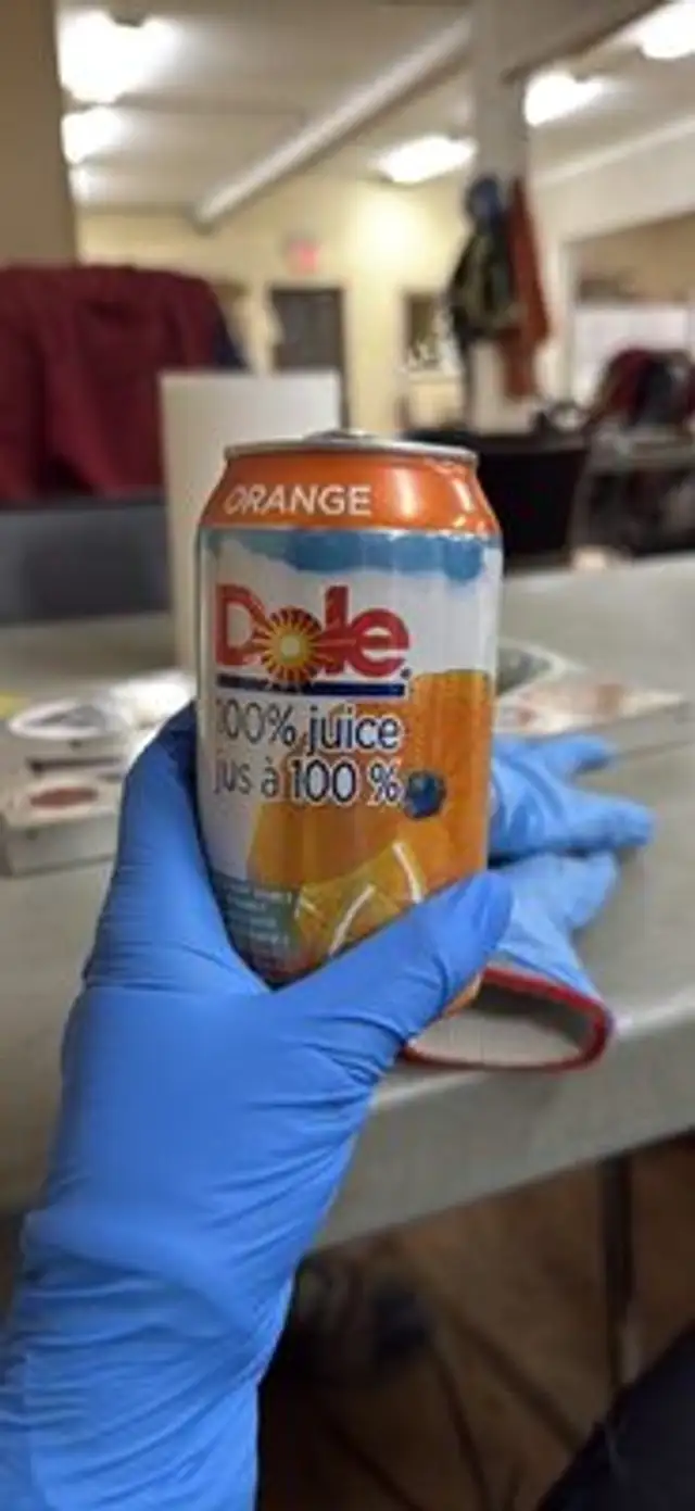 Orange 100% juice front packaging
