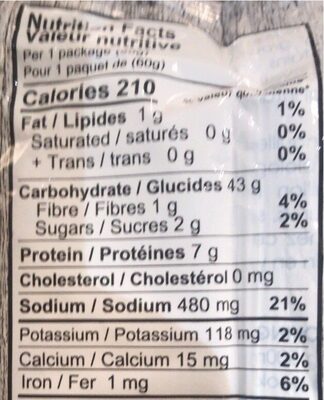 Ramen Soup - Garlic Pepper nutrition facts table
