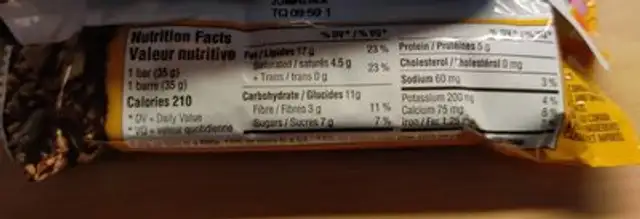 Larabar nutrition facts table