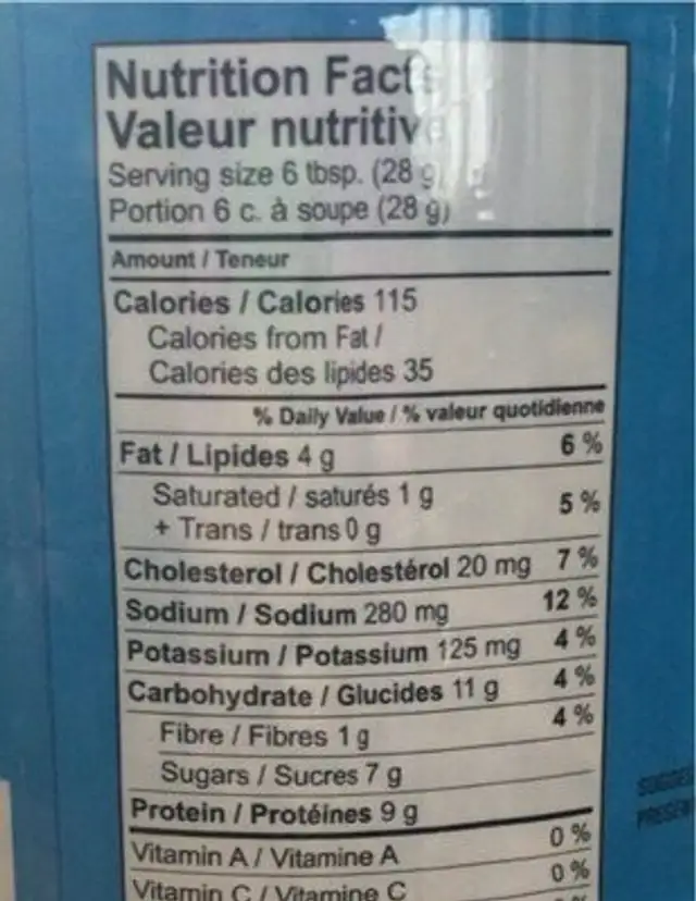 Shredded Dried Pork with sesame seeds & seaweed nutrition facts table