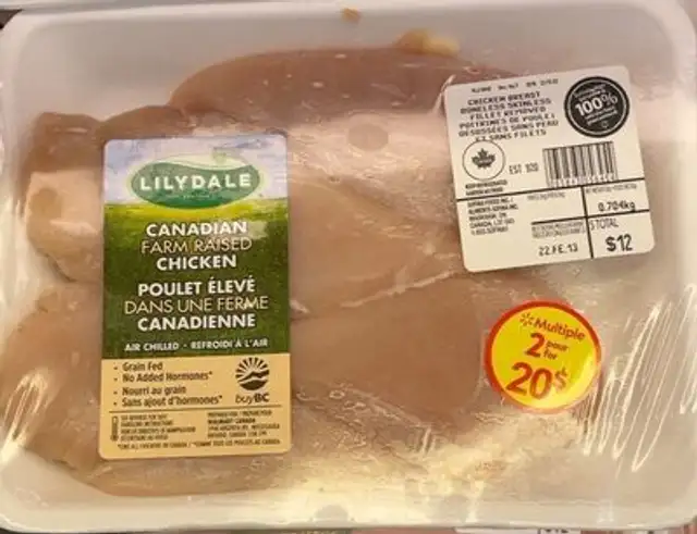 chicken breast boneless skinless fillet removed