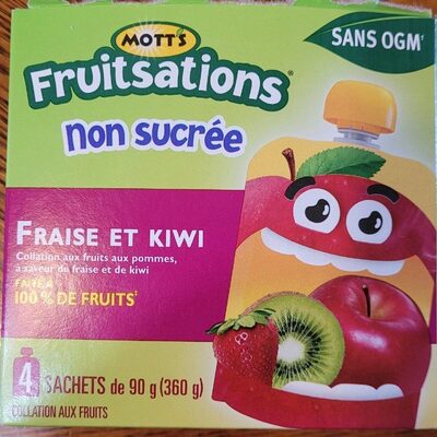 Collation aux fruit aux pomme à saveur de fraise et kiwi front packaging