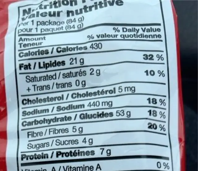 Arriba nacho cheese nutrition facts table