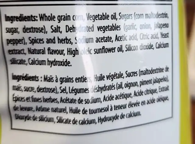 Arriba spicy dill pickle ingredients label