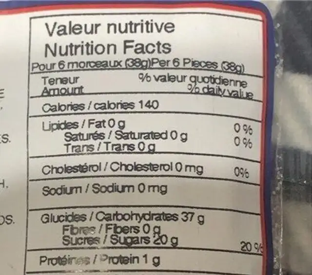 Tartes aux fraises nutrition facts table