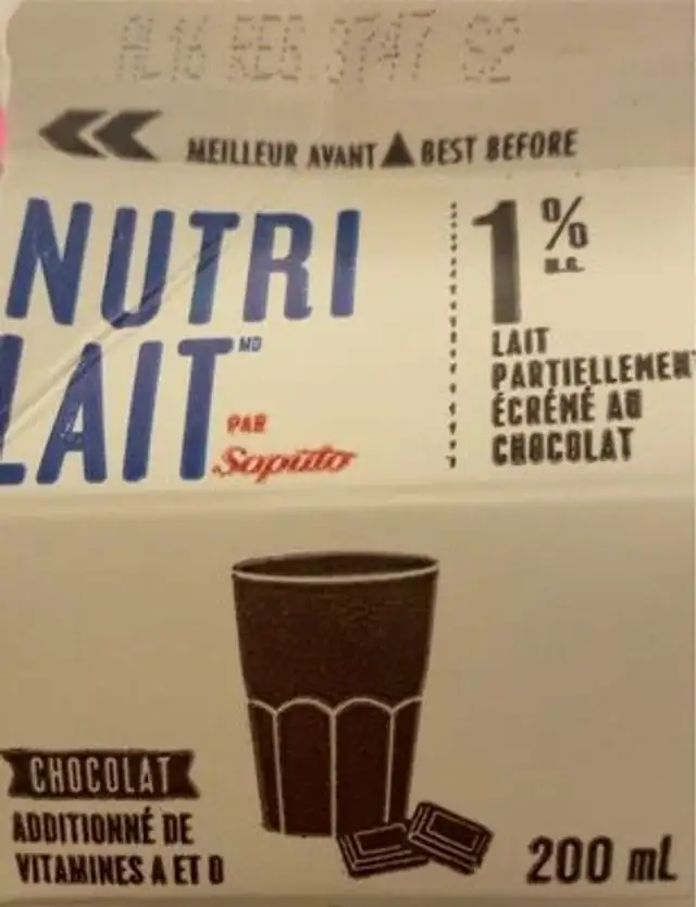 Lait au chocolat 1%