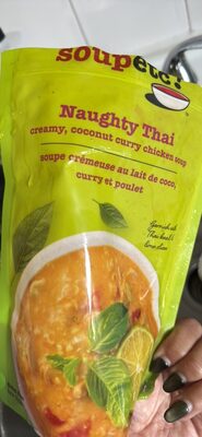 Naughty Thai creamy, coconut curry chicken soup front packaging