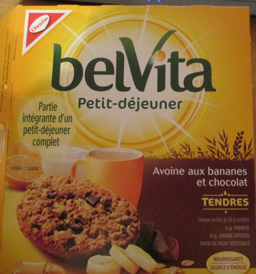 Bel vita petit-déjeuner avoine aux bananes et chocolat