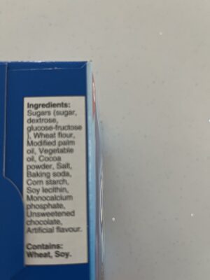 oreo mini sac 6x25g ingredients label