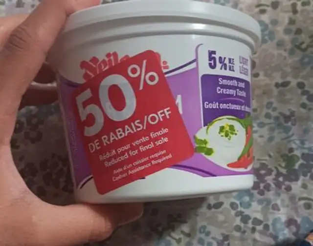 Sour cream ingredients label