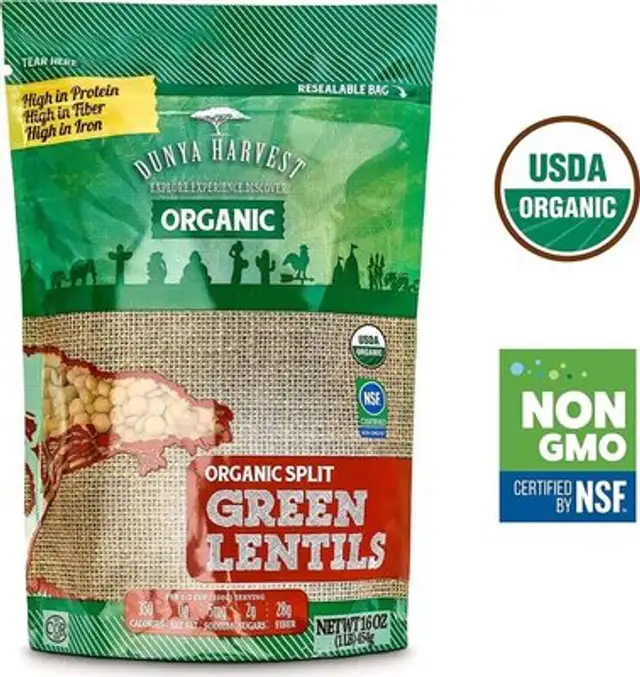 Organic green lentils