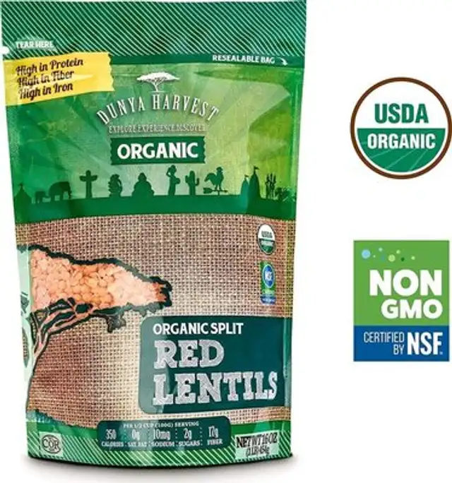 Organic red split lentils