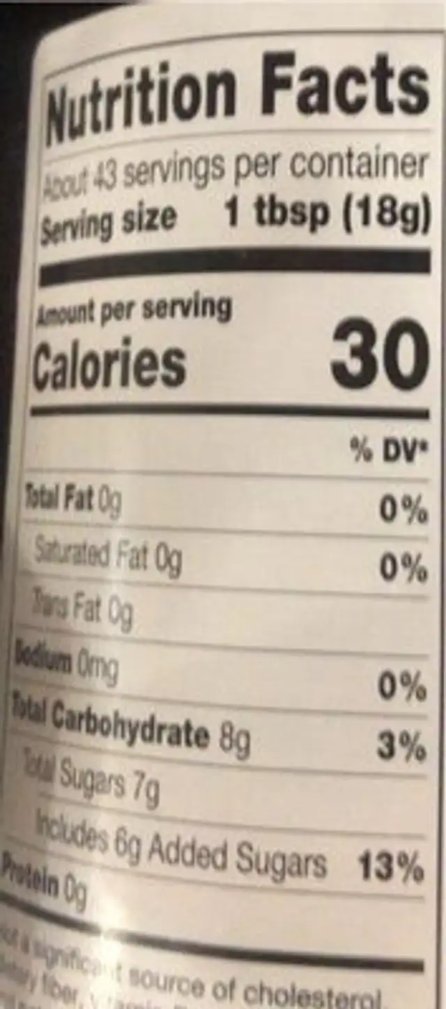 Black cherry raspberry blood orange nutrition facts table
