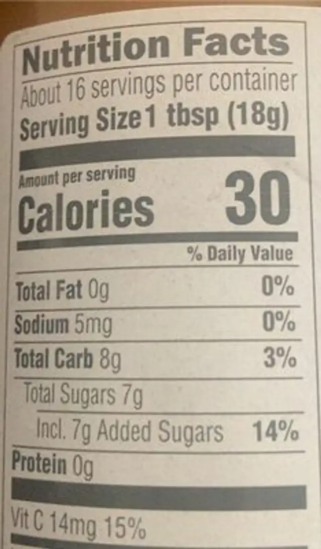 Pumpkin spread nutrition facts table