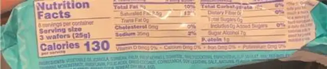 Coconut creme nutrition facts table