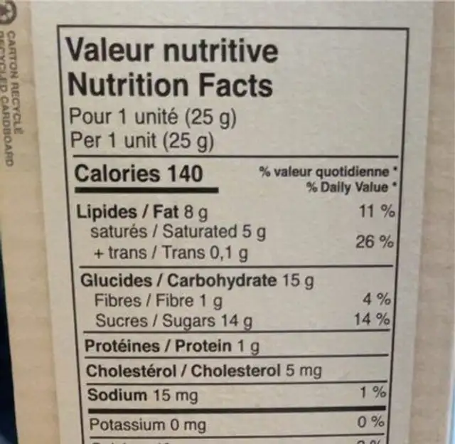 La petite poule nutrition facts table