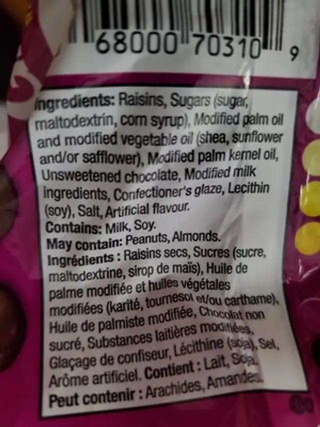 Glosette ingredients label
