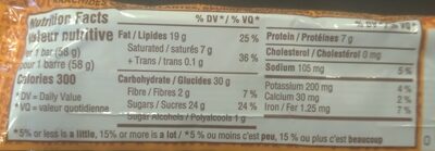 Oh henry peanut butter nutrition facts table