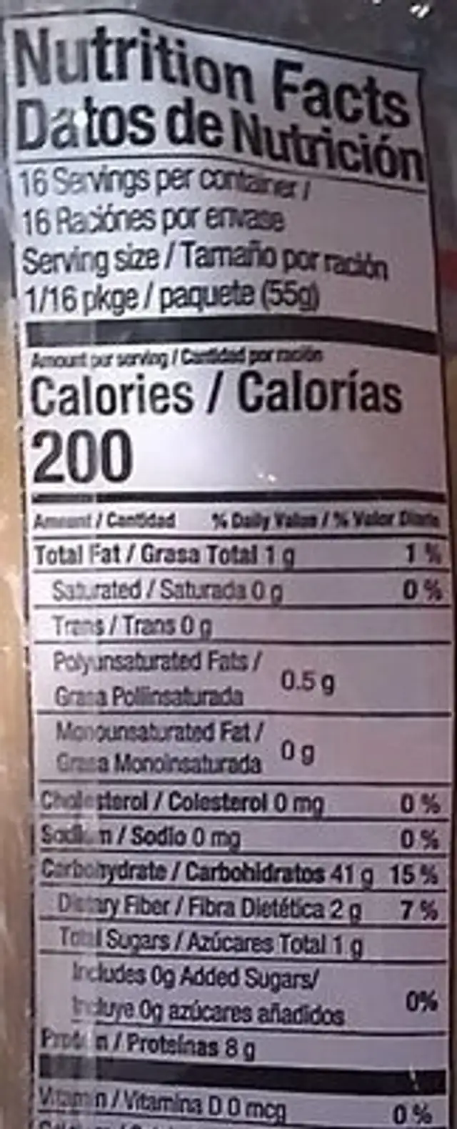 Spaghetti noodles nutrition facts table