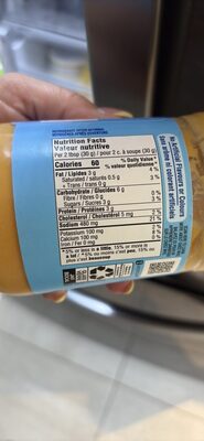 Cheez Whiz nutrition facts table