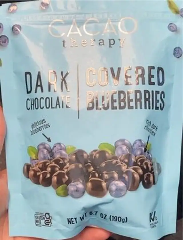 Dark chocolate covered blueberries