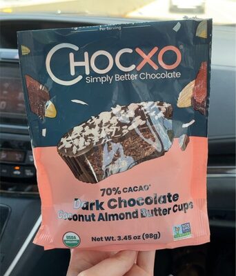 70% Cacao Dark Chocolate Coconut Almond Butter Cups