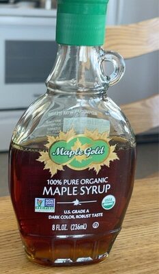 100% Pure Organic Maple Syrup U.S. Grade A Dark Color, Robust Taste