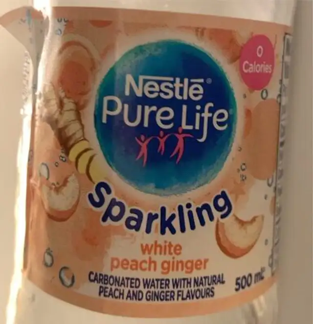 Sparkling white peach ginger water