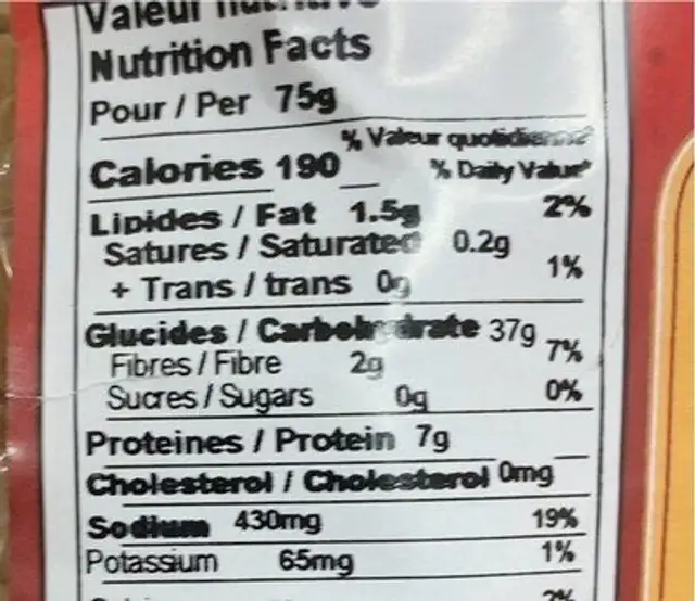 Pin half sliced double nutrition facts table