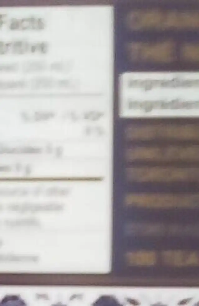 Taj Mahal orange pekoe black tea nutrition facts table
