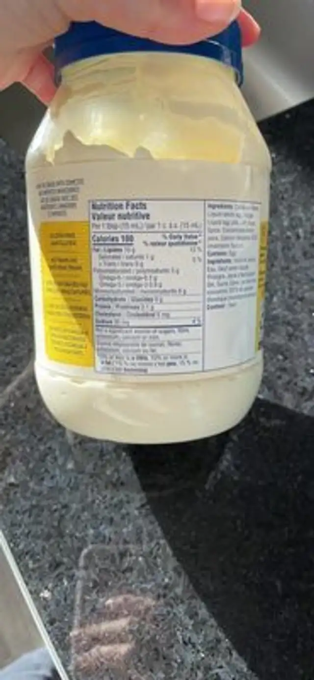 REAL VRAIE MAYONNAISE nutrition facts table