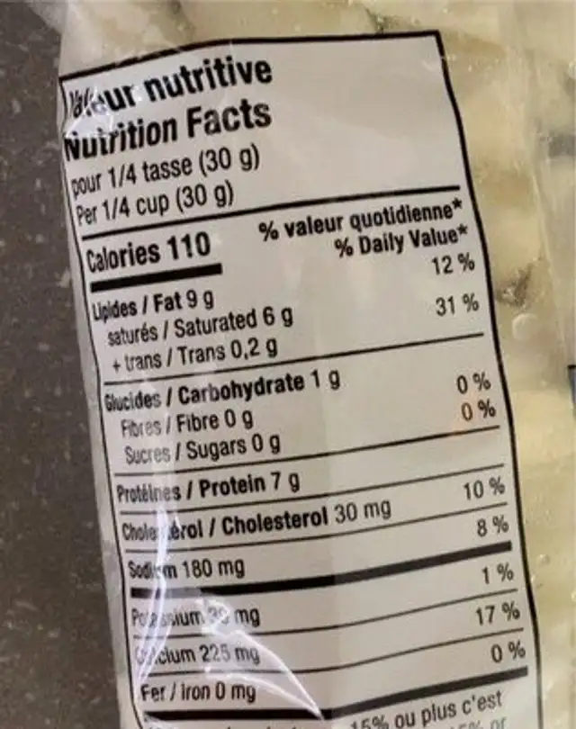 Skouik Skouik nutrition facts table