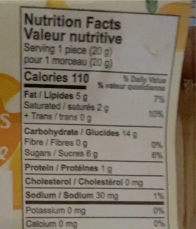 Mango coockies biscuits nutrition facts table