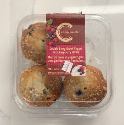 Double Berry Greek Yogurt with Raspberry Filling Muffins