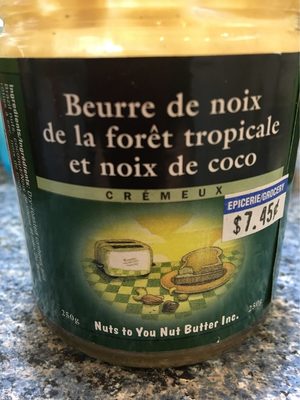 Beurre De Noix De La Forêt Tropicale Et Coco front packaging