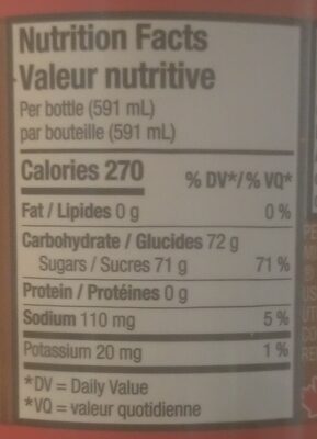 Root Beer nutrition facts table