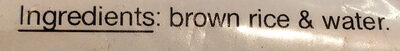 Brown Rice Vermicelli ingredients label