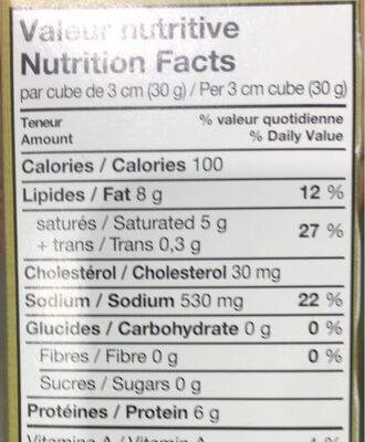 Haloumi nutrition facts table