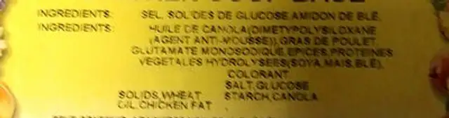 Chicken Soup Base ingredients label