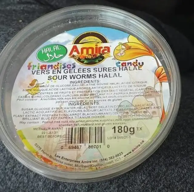 Vers en gelées sûres halal