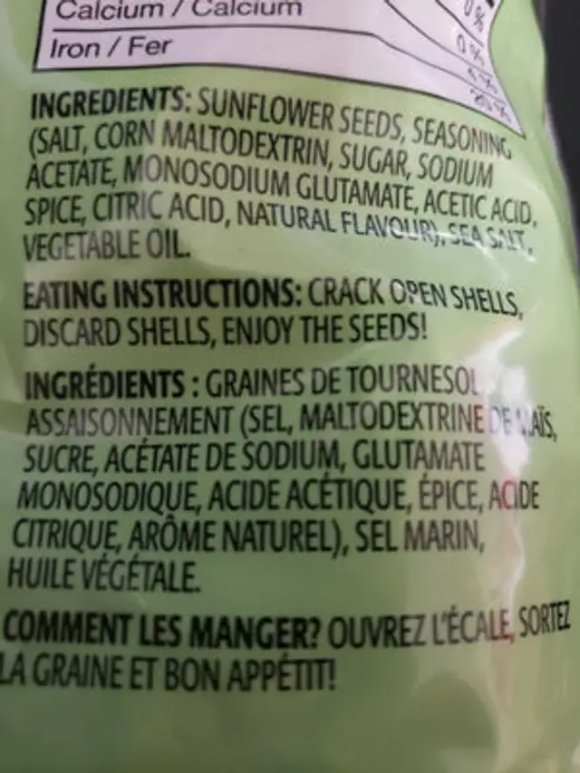Dill pickle spitz ingredients label