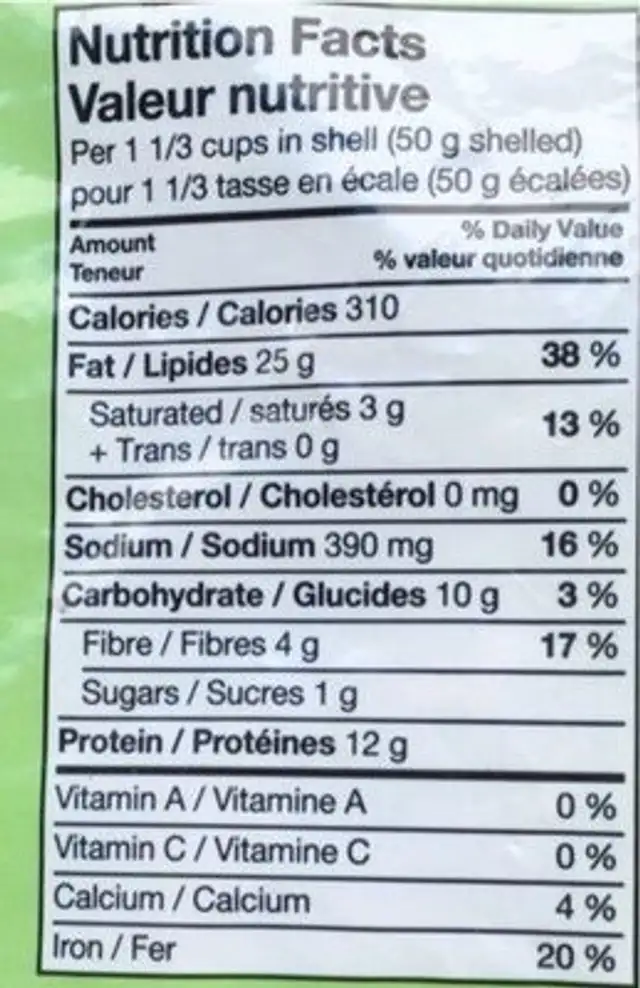 Dill pickle spitz nutrition facts table