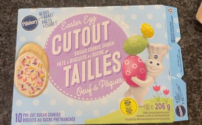 Easter Egg Cutout Sugar Cookie Dough front packaging