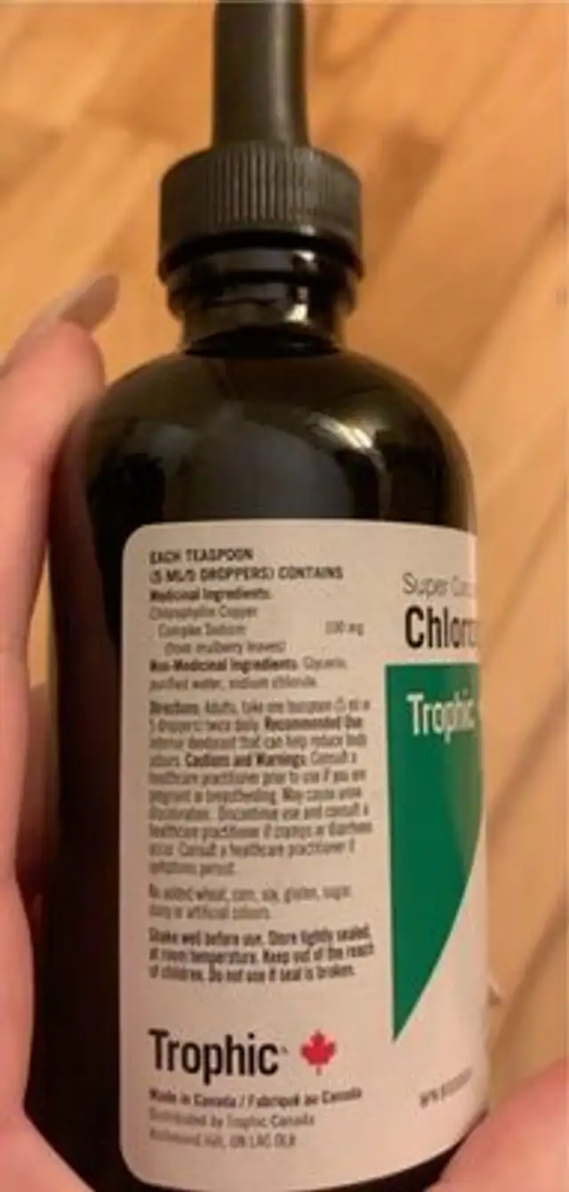 chloraphyll nutrition facts table