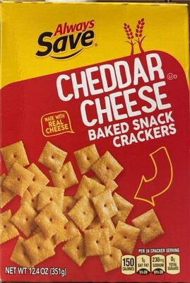 Cheddar cheese baked snack crackers
