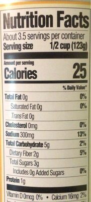 Diced tomatoes nutrition facts table